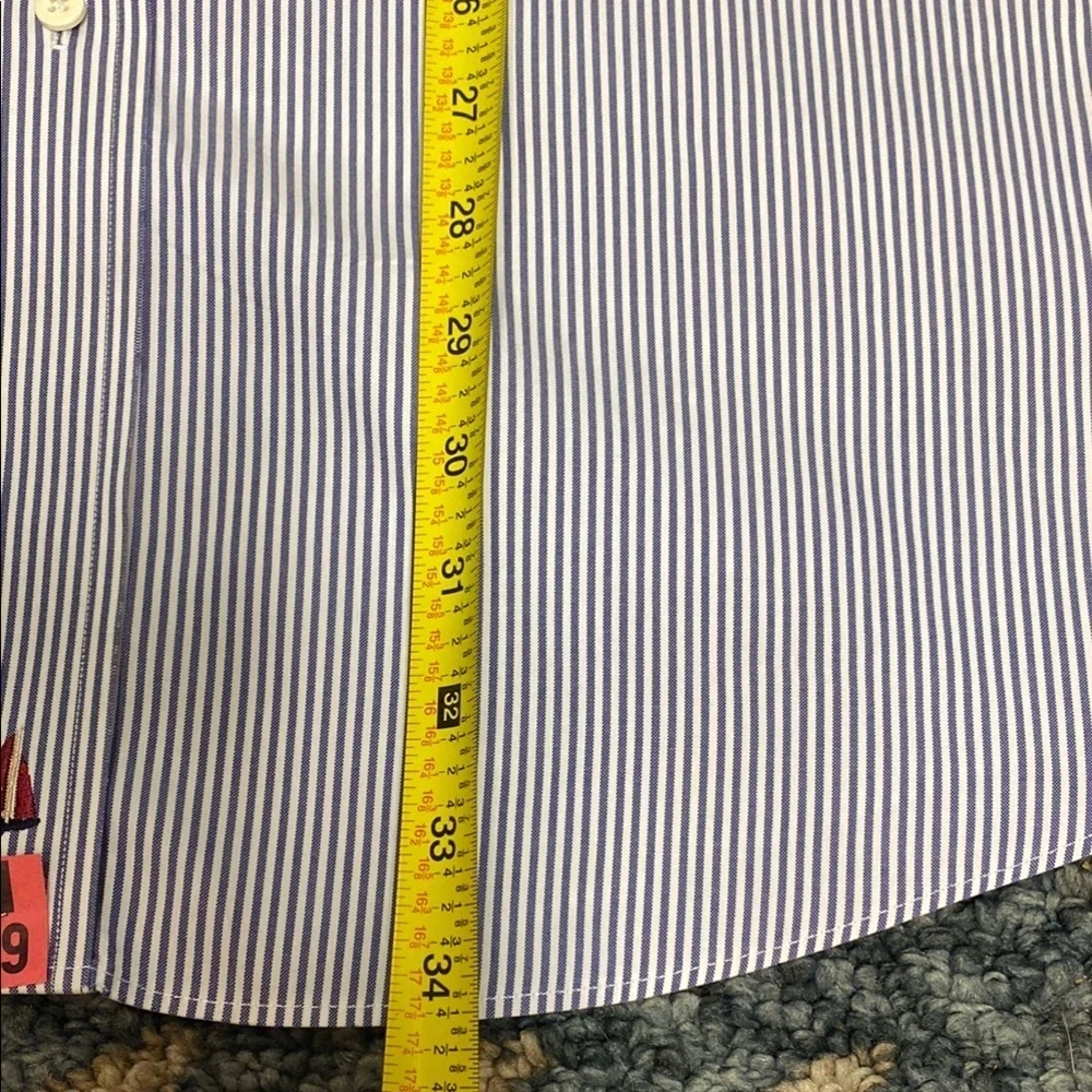 Nordstrom Blue Pin Stripe Dress Shirt with Pointed Collar Career Professional